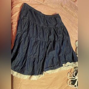 Denim Modest Apparel skirt with lace 4XL